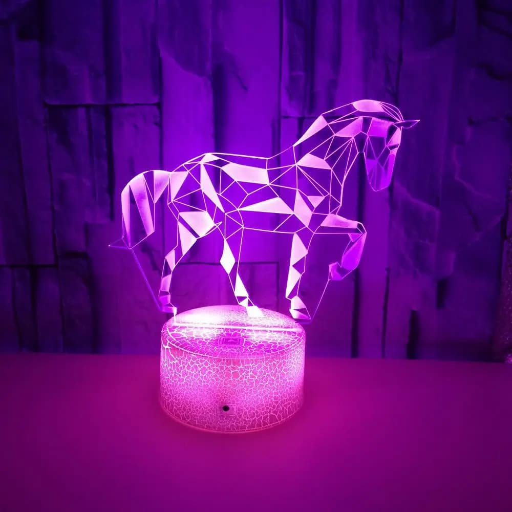 Nighdn 3D Horse Lamp LED Night Light for Kids Room Decor 7 Color Illusion Table Lamp Chid Nightlight Horse Gift for Girls Boys