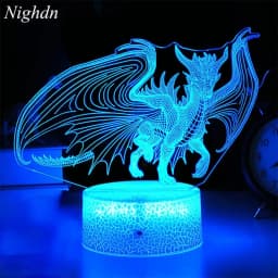 Dragon Night Light Acrylic LED USB Table Bedside Lamp Birthday Gifts Christmas Present for Boys Baby Sleep Lights Room Decor