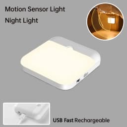 Motion Sensor Light USB Night Light LED Lamp With Switch Rechargeable Inductor Lights For Kitchen Stairs Hallway Closet Bedroom