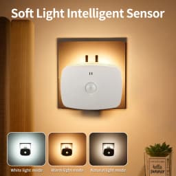 AC 110-220V Motion Sensor LED Night Lights 3 Color Dimmable Light Plug-in Model Infrared Smart Backlight Eye-Care Night Light