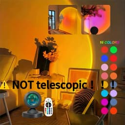 1PC Sunset Light Projection Light With Remote Control 16-Color Night Light RGB Color Changing LED Light Bedroom Photography Prop