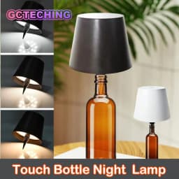 Wireless Table Lamp LED Wine Bottle Base Rechargeable Vases Light Touch Switch Bar Dining Lamp