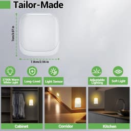 EU Plug LED Sensor Night Light Smart Dusk‑to‑Dawn Warm Light for Room Corridor Bathroom Home Decor