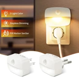Motion Sensor LED Night Light AC 85-265V EU US Socket PIR Human Induction Lamp 3 Modes Plug In Wall Lamp For Bedroom Hallway