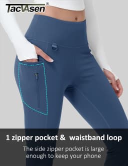 TACVASEN Fleece Lined Flare Pants Women's Waterproof Insulated Winter Pants High Waisted Bootcut Hiking Yoga Leggings Pockets