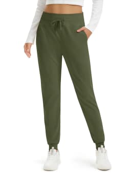 TACVASEN Winter Lightweight Fleece Thermal Waist Drawstring Sweatpants Womens Soft Outdoor Cotton Pants Water Resistant Trousers