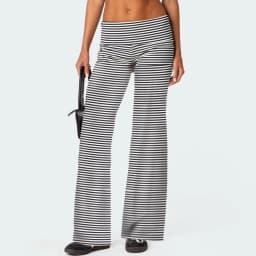 Casual Wide Leg Sweatpants for Women Fold Over Low Rise Flare Yoga Lounge Pants Back to School Clothes for Teen Girls Outfits