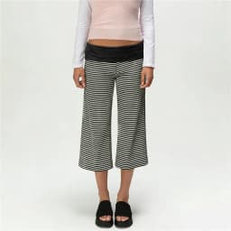 Women Fold Over Waist Gaucho Pants Low Rise Cropped Wide Leg Capri Pants Summer Foldover Culottes Yoga Pants Pajama Bottoms
