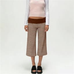 Women Fold Over Waist Gaucho Pants Low Rise Cropped Wide Leg Capri Pants Summer Foldover Culottes Yoga Pants Pajama Bottoms
