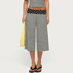Women Fold Over Waist Gaucho Pants Low Rise Cropped Wide Leg Capri Pants Summer Foldover Culottes Yoga Pants Pajama Bottoms