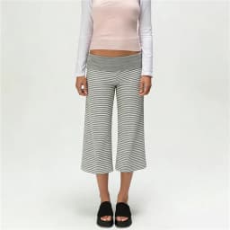 Women Fold Over Waist Gaucho Pants Low Rise Cropped Wide Leg Capri Pants Summer Foldover Culottes Yoga Pants Pajama Bottoms