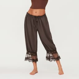 Women Summer Y2K Vintage Lace Trim Pants Pettipants Long Bloomers Pants Under Dress Pantaloons Cute Ruffles Pumpkin Pants