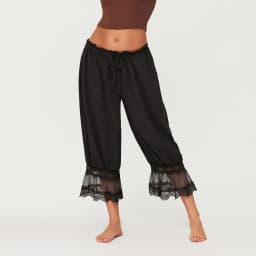 Women Summer Y2K Vintage Lace Trim Pants Pettipants Long Bloomers Pants Under Dress Pantaloons Cute Ruffles Pumpkin Pants