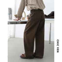 CHIC VEN Women Pants Solid High Waist Loose Retro Cotton Wide Leg Denim Jeans Female Trousers for Woman Spring Autumn 2025