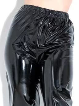 Women Shiny Faux Leather Stretch Lantern Pants Ladies Glossy PU Casual Trousers