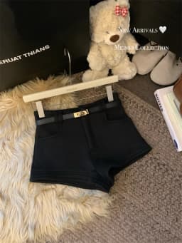 High Waist Slim Fit Straight Leg Fleece Lined Casual Shorts Women's Autumn Winter New Style Khaki Versatile Slimming Hot Pants