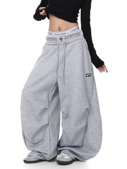 Retro American Deconstructed Embroidered Casual Jazz Dance Loose Wide Leg Pants Women's Spring Autumn Trendy Loose Fit Trousers