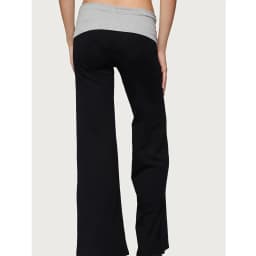 Spring Autumn Wide Leg Sweatpants for Women Fold Over Low Rise Flare Yoga Loungewear Pants Back to School Clothes Streetwear