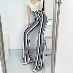 Sexy High Waist Striped Flare Pants Women Streetwear Print Tie Dye Slim Pantalones Vintage Lenggings Spodnie Aesthetic Trousers