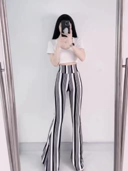 Sexy High Waist Striped Flare Pants Women Streetwear Print Tie Dye Slim Pantalones Vintage Lenggings Spodnie Aesthetic Trousers