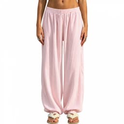2027 Winter Women's Balloon Pants Fashion Ladies Solid Color Elastic Waistband Loose Wide-Leg Trousers