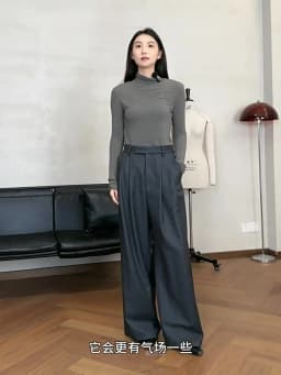 Naples Wide-Leg Pants Women's Wool Trousers Casual Suit Pants 2026 Spring and Autumn New Style