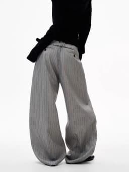 Women's Vertical Striped Commuter Style Pants Summer Vintage Trousers Cool Girl High Waisted Bottoms Female Unisex Sweatpants
