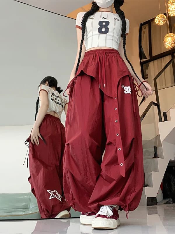 Quick Dry Jazz Dance Style Workwear Pants Women's Autumn New Hip Hop Casual Pants Hot Girl Sports Long Pants Asymmetrical Loo...