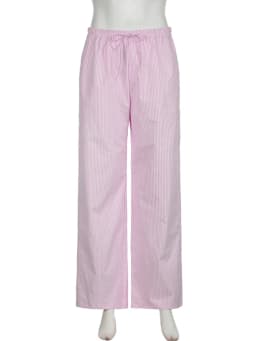 Streetwear Striped Print Loose Trousers Lace-up Joggers Fashion Y2K Baggy Pants Basic Aesthetic 90s Cute Bottoms