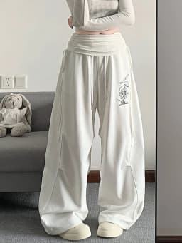 Retro Print Y2K Wide Leg Pant Women Hip Hop Streetwear American Loose Trousers Harajuku Vintage High Waist Bf Straight Pants New