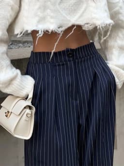 Bornladies Women's New Autumn Straight Leg Striped Western Trousers Wide Leg Loose Fashion Commuting Suit Pants