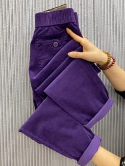Fashionable Corduroy Casual Pants Women's High Waist Harlan Slimming Spring Autumn New Style All-Match Small Footed Sports Pants