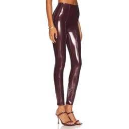 Shiny Patent Leather Cropped Pants Women Gothic Chic Splicing PU Leggings High Waist Faux Latex Trousers Wetlook Clubwear Custom