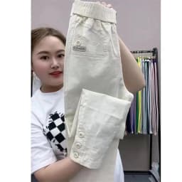 Women Cotton Linen Harun Pants Spring Summer New Fashion High Waist All-Match Thin Casual Pants Female Nine-Point Pants Ladies