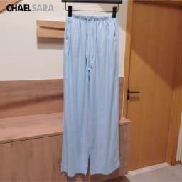 Spring Summer High Quality Women Fashion Drawstring Linen Blend Straight Pants 2026 New Casual Pocket Solid Trousers Ladies