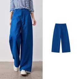 TOYOUTH Women's High Waist Curved Leg Trousers 2026 Autumn New Arrival Full Cotton Canvas Light Workwear Commuter Long Pants