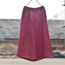 Johnature High Quality Women Ramie Wide Leg Pants Loose Elastic Waist Solid Color 2025 New Summer Casual Female Pants