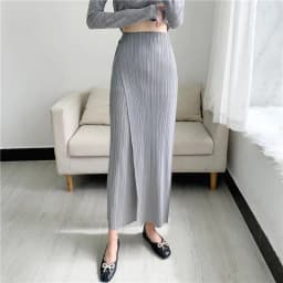 LANMREM Summer New Pleated Straight Skirt Pants Asymmetric Loose Elastic Slimming Casual Patchwork Design Trousers Chic 2DB3899