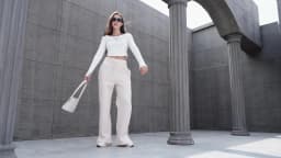 TACVASEN Womens Fashion Causal Wide Leg Pants Soft Baggy Slit Loose Fit Sweatpants Elastic Waist Drawstring Trousers Streetwear