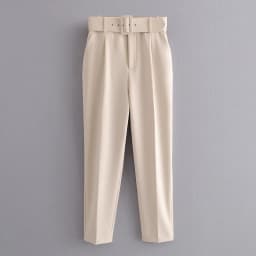 New In Women's Buttons 2026 Spring Autumn High Waist Casual Yellow Pants With Belt
