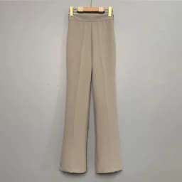 Fashionable Comfortable High Waist Flared Casual Pants Women's Trendy Commute Style Long Pants Polyester Viscose Spandex Blend