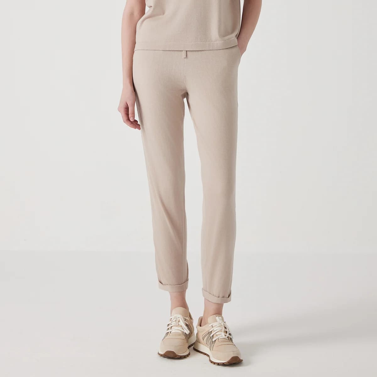 BC1101 Luxury Women's Silk Blend Merino Wool Pants High Quality Long Trousers 30% Silk 70% Wool Wear