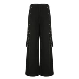 E-girl Gothic Wide Leg Cargo Pants Women Low Waist Jeans Long Trousers Y2K Grunge Vintage Hip Hop Punk Harajuku Streetwear