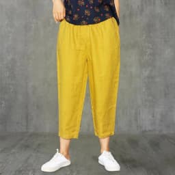Lucyever Casual Cotton Linen Pants Women 2022 Spring Summer Elastic Waist Ankle Pants Woman Solid Color Harem Trousers Hot Sale