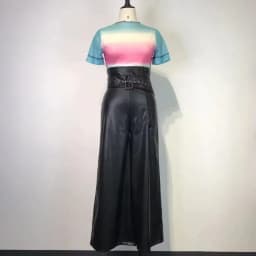 Women's Pants Wholesale Items High Waist Pu Leather Black Wide Leg Pants for Women Casual Fashion Loose Streetwear Trouser Femme