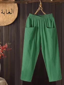 High Waist Cotton Linen Women's Summer Thin Breathable Color Loose Straight Casual Nine Point Pants Trendy Harajuku Style