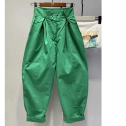 High Waist Loose Fit Harlan Pants Two Buttons Faion Slimming Versatile Casual Cotton Pants Korean Sle Commute Wind
