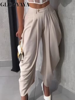 GLCMYAYA Women High Waist Jogger Loose Long Harlen Pants 2025 Fall Autumn OL Work Fashion Active Casual Street Trousers