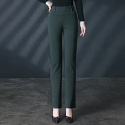Black Women's High Waist Stretch Suit Pants, Fashion Slim Trousers, Purple Green Brown Pantalones, Asian Size M-6XL