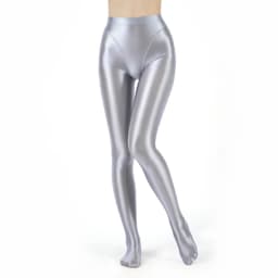 Sexy Women High Waist Sexy Tight Silk Shiny Pencil Pant Oil Glossy Candy Color Smooth Pants Sexy Erotic Lingerie Yoga Leggings